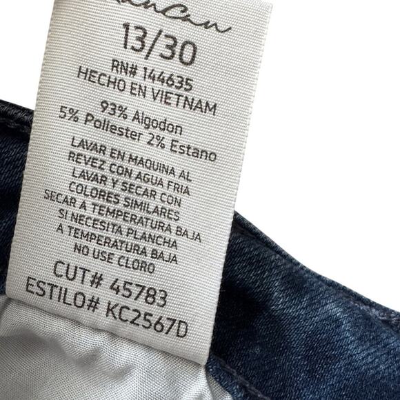 KanCan Jeans Womens Sz 13 30 Blue Straight High Rise Crop Preppy Casual - Picture 8 of 15